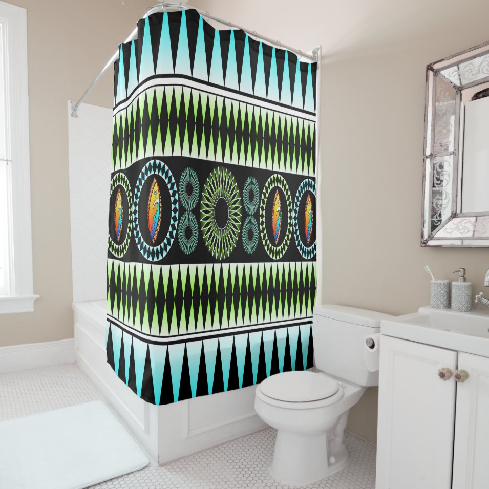 Chevron Tribal Pattern Shower Curtain