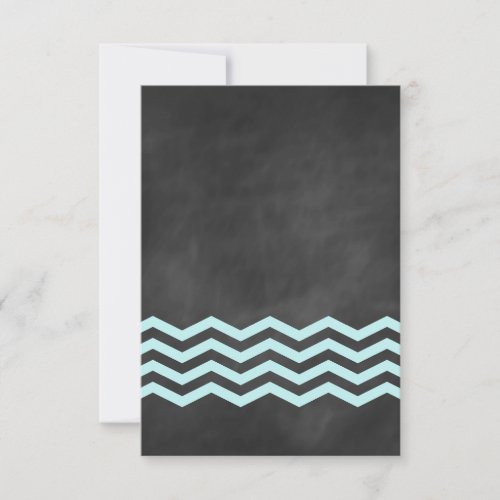 Chevron Turquoise Chalkboard RSVP RSVP Card