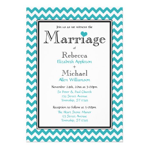 White And Turquoise Wedding Invitations 8