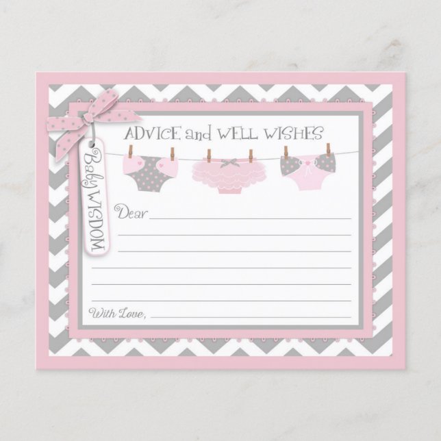 Chevron Tutu Diapers Advice Card (Front)