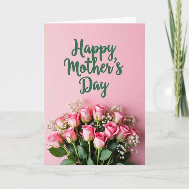 Chevron Verdant Script Blossom Card (Front)