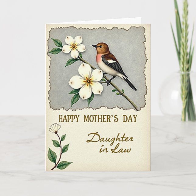 Chevron Vintage Mothers Day Card (Front)