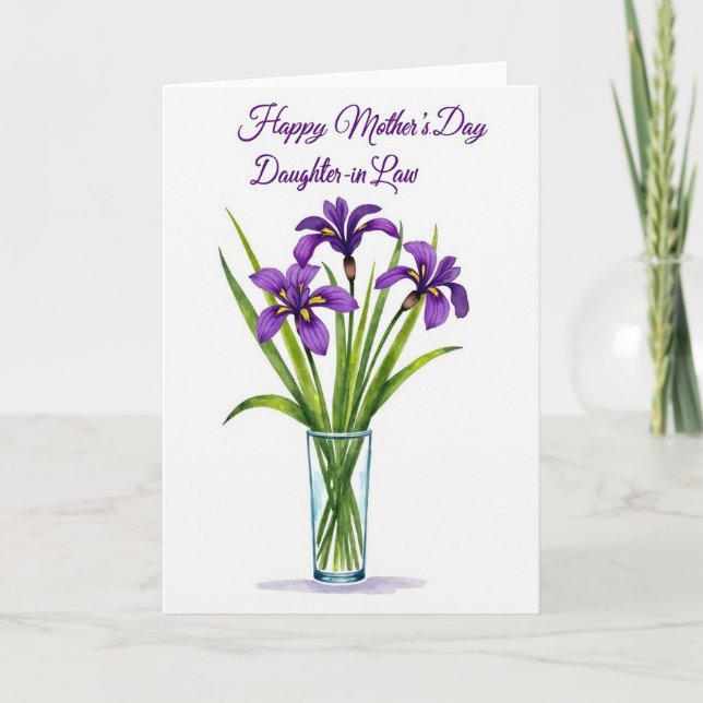 Chevron Violet Floral Card (Front)