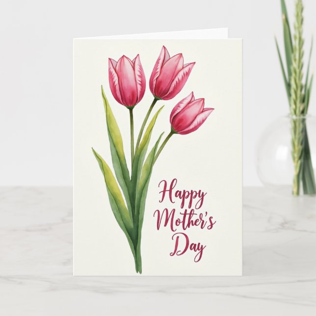 Chevron Watercolor Flower Card (Front)