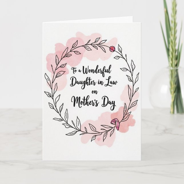 Chevron Watercolor Message Card (Front)