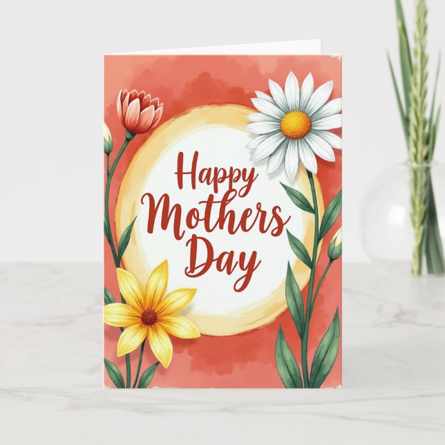 Chevron Watercolor Mom Card (Front)