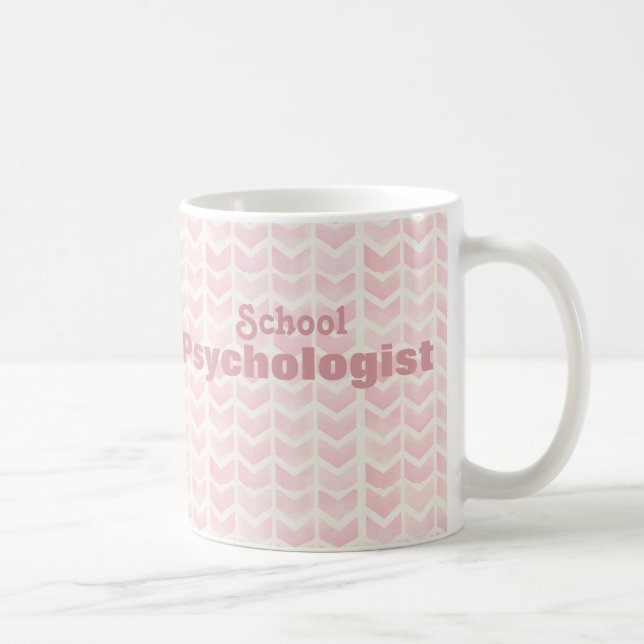 Chevron Watercolor School Psychologist Mug (Right)