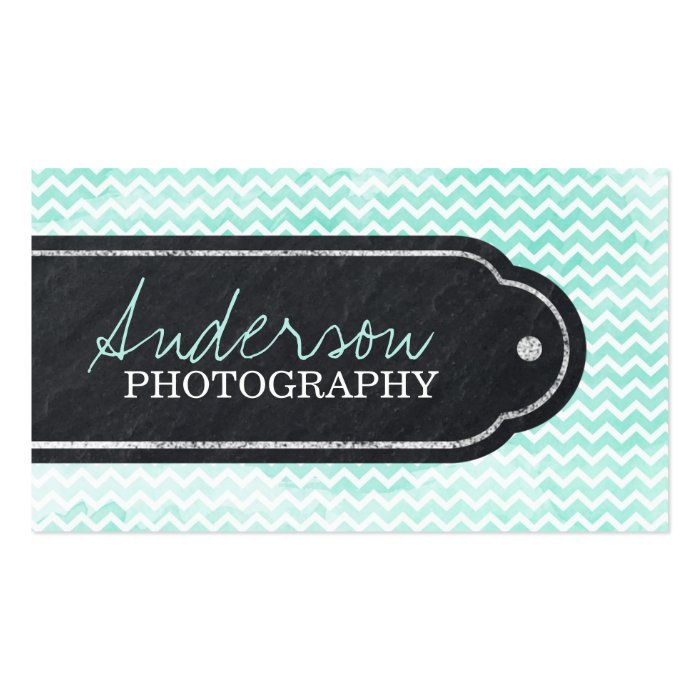 Chevron Watercolour Business Card