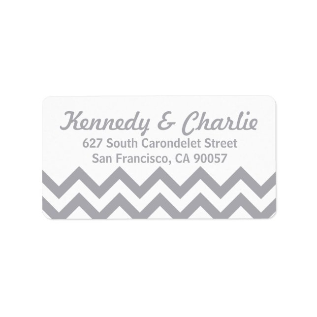Chevron Wedding Address Labels (Front)