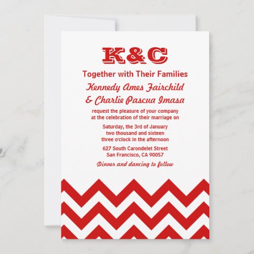 Chevron Wedding Invitations