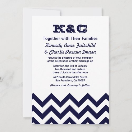 Chevron Wedding Invitations