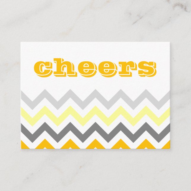 Chevron Wedding Place Cards (Front)