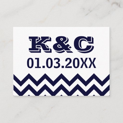 Customizable Chevron Wedding Place Cards Business Card Template