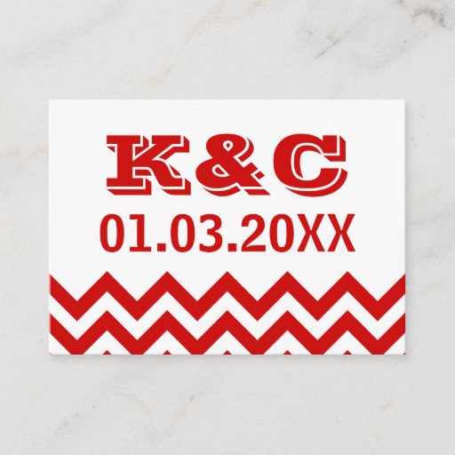 Customizable Chevron Wedding Place Cards Business Card Template