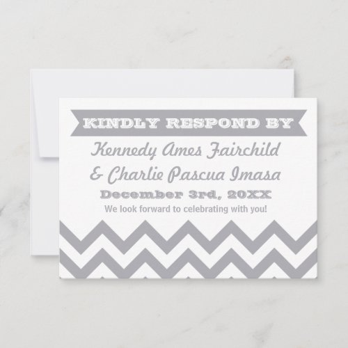 Chevron Wedding RSVP Cards