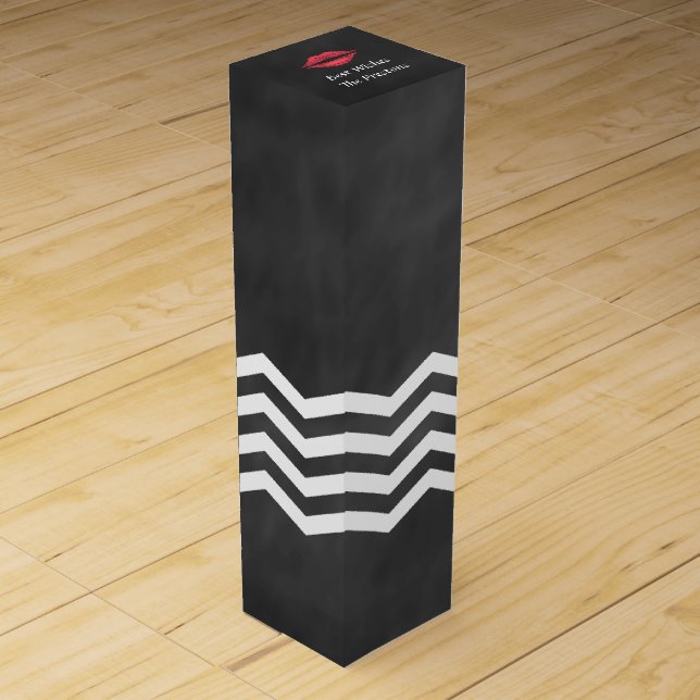 Chevron Wine Box. Box (Front)