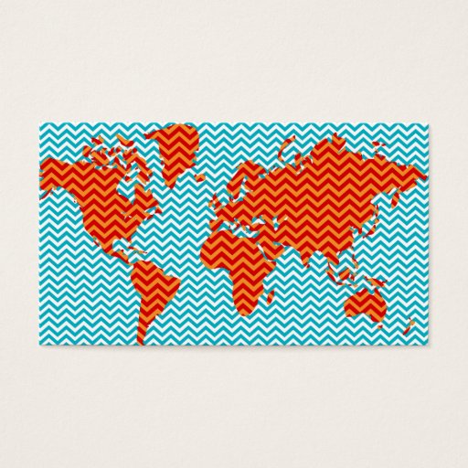Customizable Chevron World Business Card Template