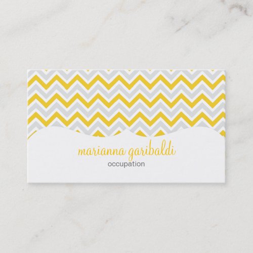 Chevron Yellow and Modern Profissional Business Cards