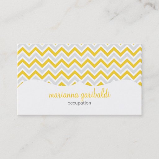 Customizable Chevron Yellow and Modern Profissional Business Cards