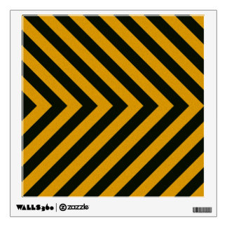 Chevron Yellow Black Hazard Stripes Wall Sticker