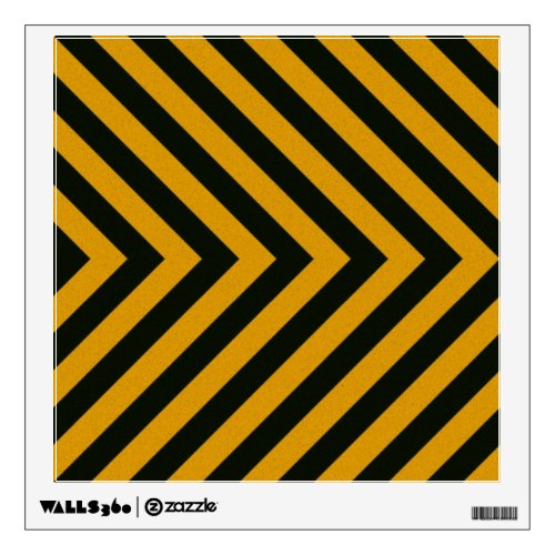 Chevron Yellow Black Hazard Stripes Wall Sticker