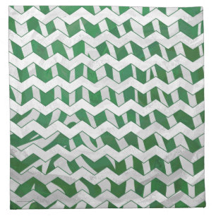 Chevron Zebra Green and White Print Cloth Napkin