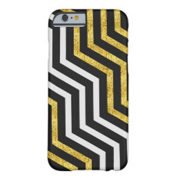 Chevron Zig Zag Black White Gold Stripes iPhone Barely There iPhone 6 Case