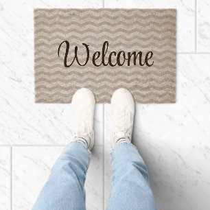 Chevron Zig Zag pattern coco coir fiber doormat