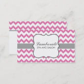 Chevron Zig Zag Pattern Elegant Modern Pink Business Card (Front/Back)