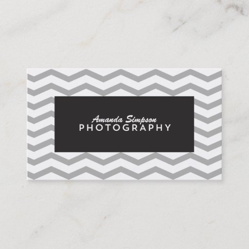 Customizable Chevron/Zig Zag Photography Business Card