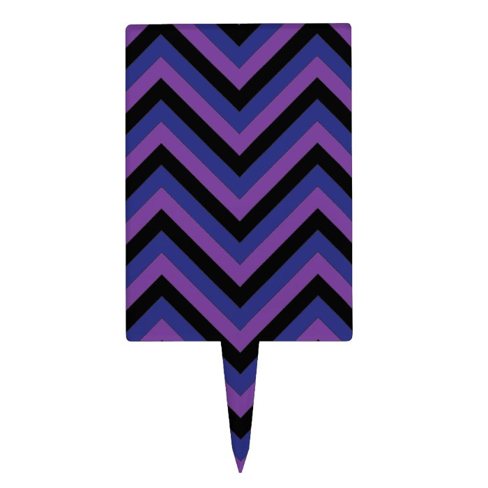 Chevron Zig Zag Purple Black and Blue Pattern Cake Pick