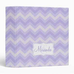 Chevron zig zag purple grey named binder folder