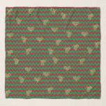 Chevron Zig Zag Ruby Red Green Christmas Tennis   Scarf<br><div class="desc">Classic chevron pattern,  Scandinavian nordic lux ruby red color and green with faux gold foil tennis rackets and balls. Chevron zigzag v shaped traditional boho pattern aesthetic wedding Christmas pattern. Tennis Christmas Xmas Holiday Festive pattern</div>