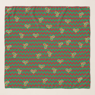 Chevron Zig Zag Ruby Red Green Christmas Tennis Scarf