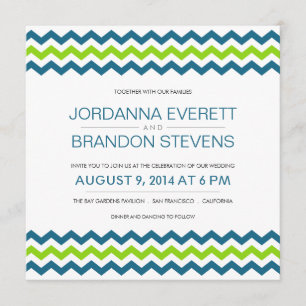 Chevron Zig-Zag Square Wedding Invitations