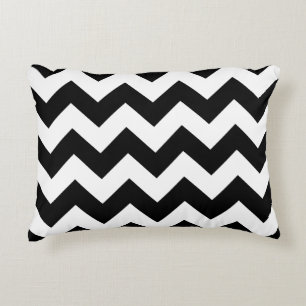 Chevron Zigzag Accent Pillow - Black and White