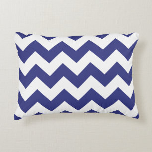 Chevron Zigzag Accent Pillow - Royal Blue