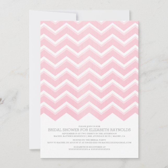 Chevron Zigzag Bridal Shower Invitations (Front)