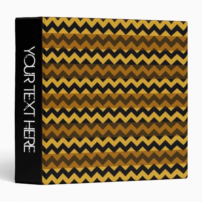 Chevron Zigzag Custom Monogram 3 Ring Binder (Front/Spine)