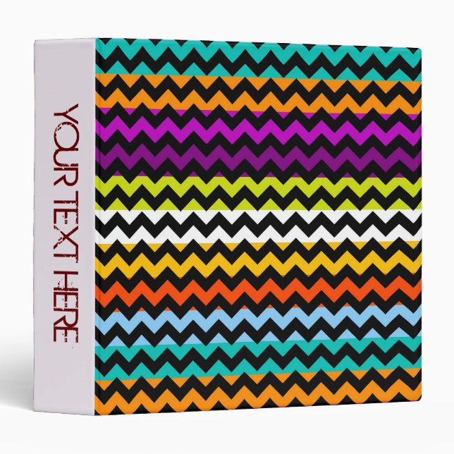 Chevron Zigzag Custom Monogram 5 Binder (Front/Spine)
