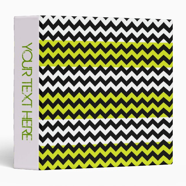Chevron Zigzag Custom Monogram 7 3 Ring Binder (Front/Spine)