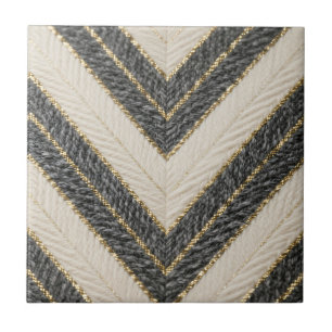 Chevron Zigzag Glam Pattern Ceramic Tile
