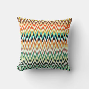 Chevron Zigzag Multicolor Pattern Throw Pillow
