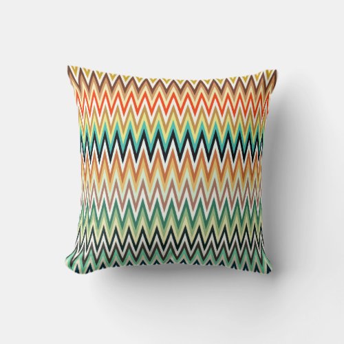 Chevron Zigzag Multicolor Pattern Throw Pillow