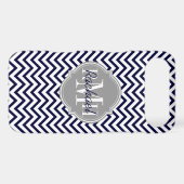 Chevron Zigzag Navy Blue Pattern Monogram Case-Mate iPhone Case (Back (Horizontal))