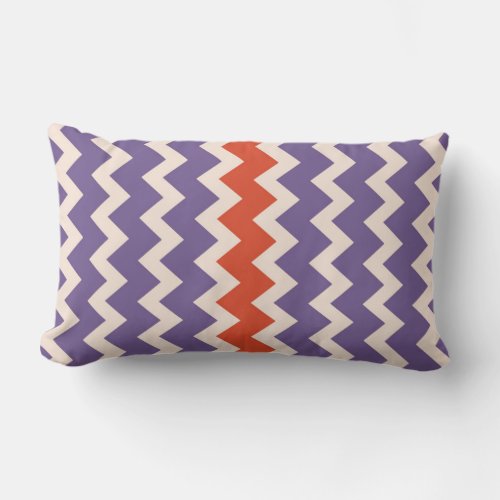 Chevron zigzag pale pink bright purple red lumbar pillow