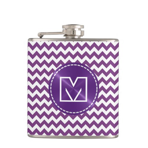 Chevron Zigzag Pattern Custom Monogram 12 Hip Flask