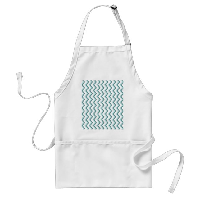 Chevron ZigZag Pattern in Mint Green Adult Apron (Front)