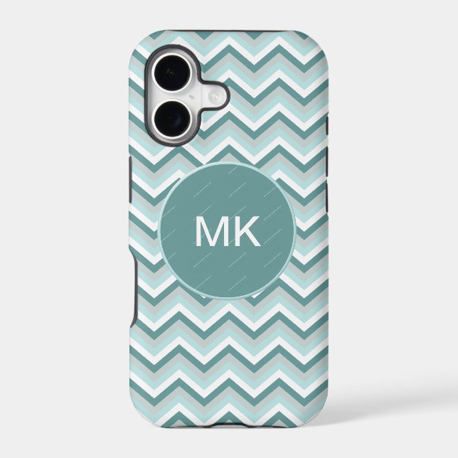 Chevron ZigZag Pattern in Mint Green  - Customized Iphone Case (Back)