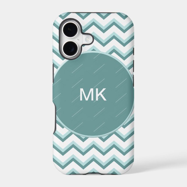 Chevron ZigZag Pattern in Mint Green Iphone Case (Back)
